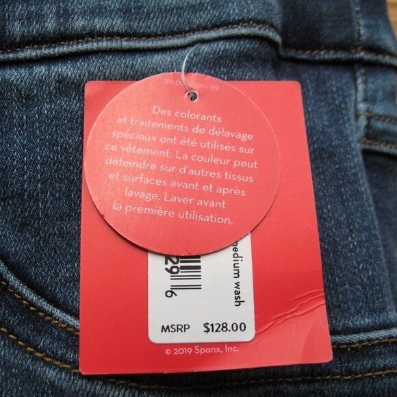 NWT Spanx Raw Hem Pull On Stretch Jeans - Picture 9 of 11